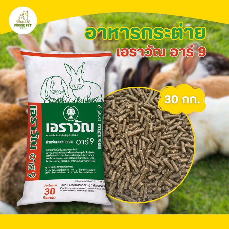 อาหารกระต่าย สำเร็จรูปชนิดเม็ด เอราวัณ อาร์ 9 (บ.ซี.พี.)