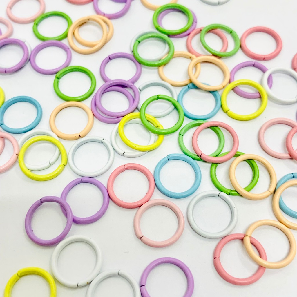 ห่วง กลม ขนาด 8mm 10mm สีพาสเทล สีสด เคลือบด้าน ของตกแต่งชิ้นงาน DIY ทำพวงกุญแจ
