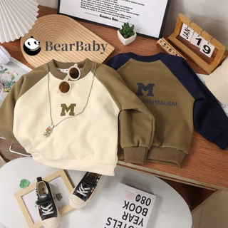 BEAR BABY เสื้อกันหนาว เสื้อแขนยาวเด็ก สเวตเตอร์เด็ก คอกลม สกรีน M Size80-160 cm