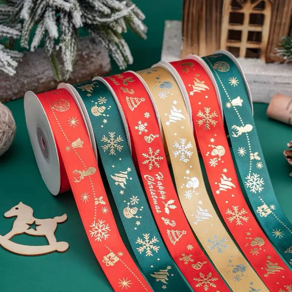 ริบบิ้น ธีมคริสมาส ปีใหม่ โบว์ ยาว 22 เมตร พร้อมส่ง