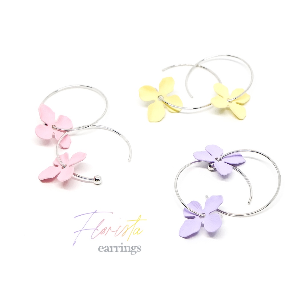 Fyne Fories Florista Earrings ♡ ต่างหูดอกไม้สีพาสเทล ♡ fynefories