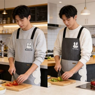 ผ้ากันเปื้อนกันน้ำมันและกันน้ำ เหมาะสำหรับร้านอาหารและคาเฟ่ ใช้ได้ทั้งชายและหญิง สามารถใช้เช็ดเอวและมือได้ มีกระเป๋า