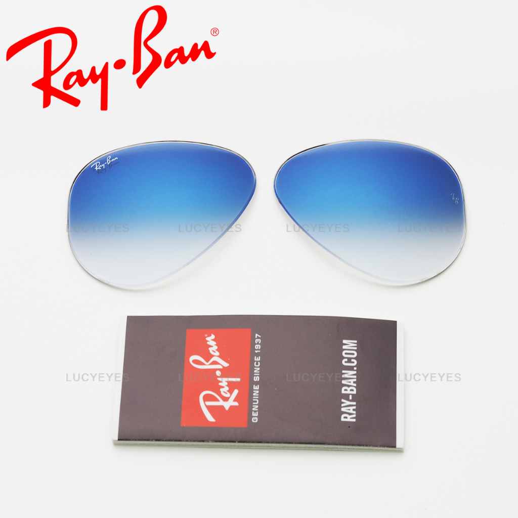 เลนส์ AVIATOR แท้ 100%  RB3025 003/3F เลนส์สีฟ้าไล่สี