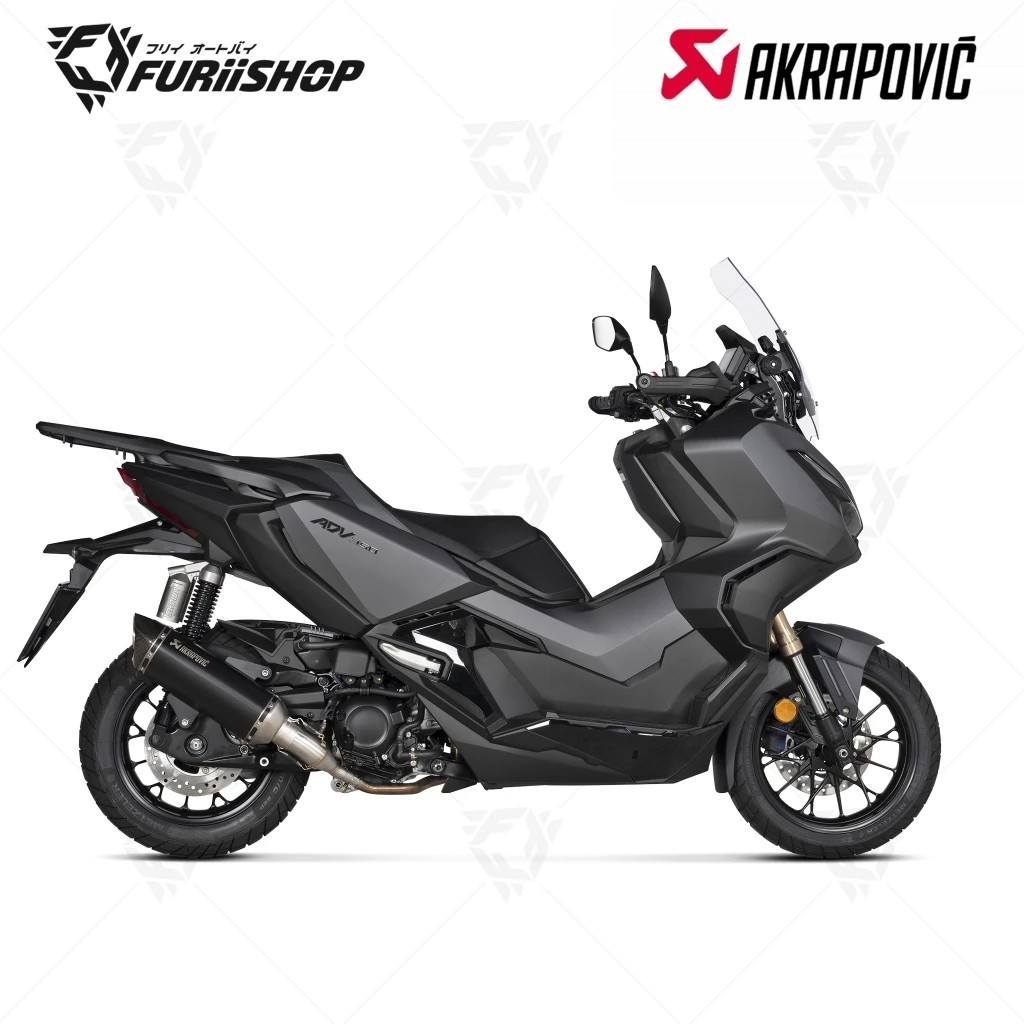 ท่อสูตร/ท่อแต่ง/ท่อไอเสีย Akrapovic Slip on Black New Shape (1รู) : for Honda ADV350 2022-2024