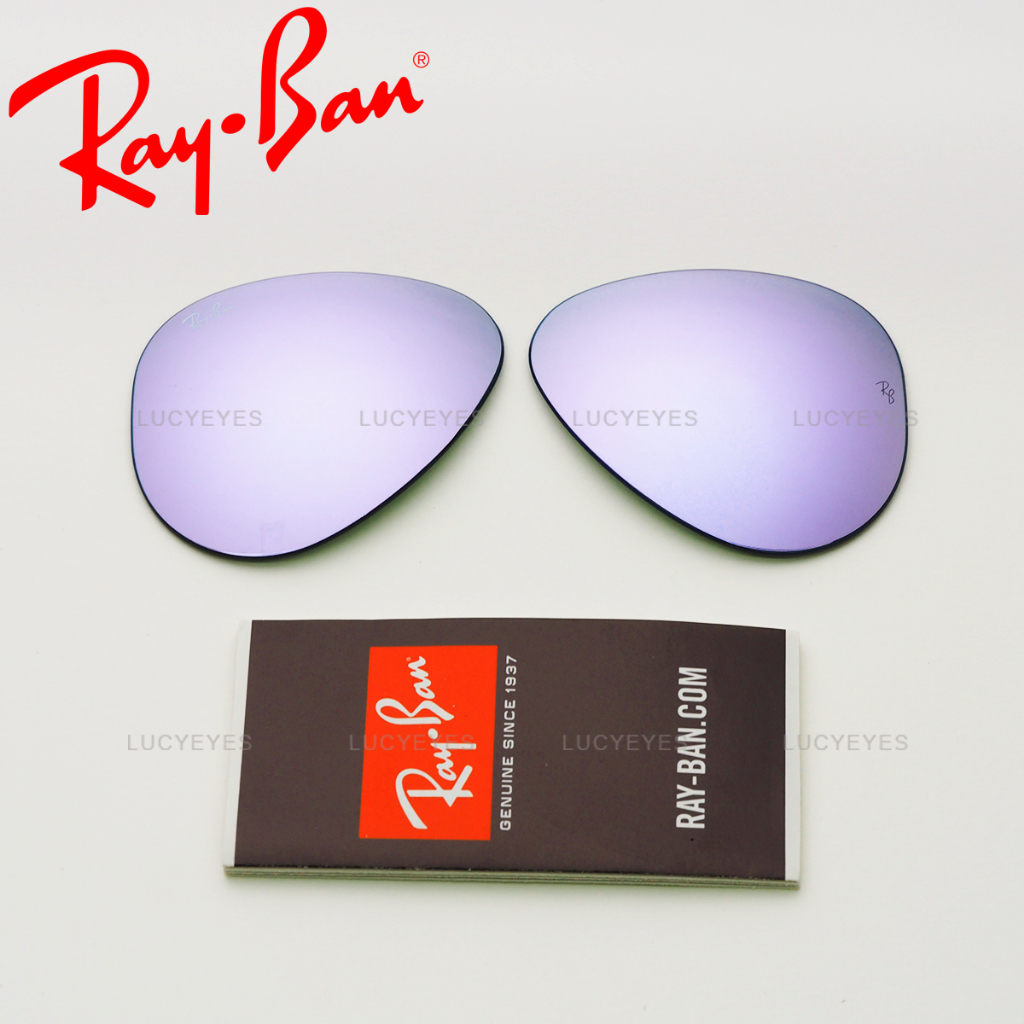 เลนส์ AVIATOR แท้ 100%  RB3025, เลนส์สีปรอทม่วงอ่อน
