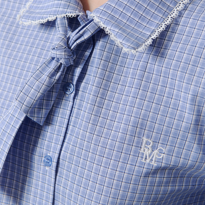 Bemingtop1054(S-2XL)-BMG Lace Collar Shirt เสื้อเชิ้ตสไตล์น่ารัก ดีเทลปกบัวลายฉลุขอบลูกไม้ให้ลุคหวาน - รูปที่ 7