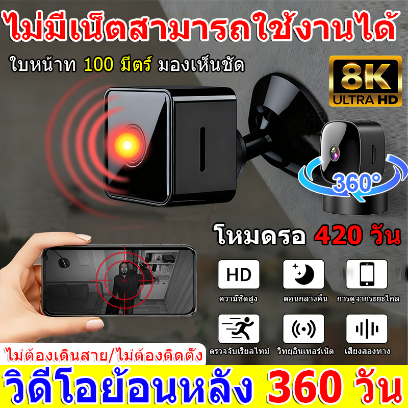 【จัดส่งใน 24 ชั่วโมง】 กล้อง 360 องศา กล้องวงจร กล้องแอบ กล้องรูเข็ม ก้องวงจรปิด วงจรปิด กล้อง 4k กล้อง wifi mini camera