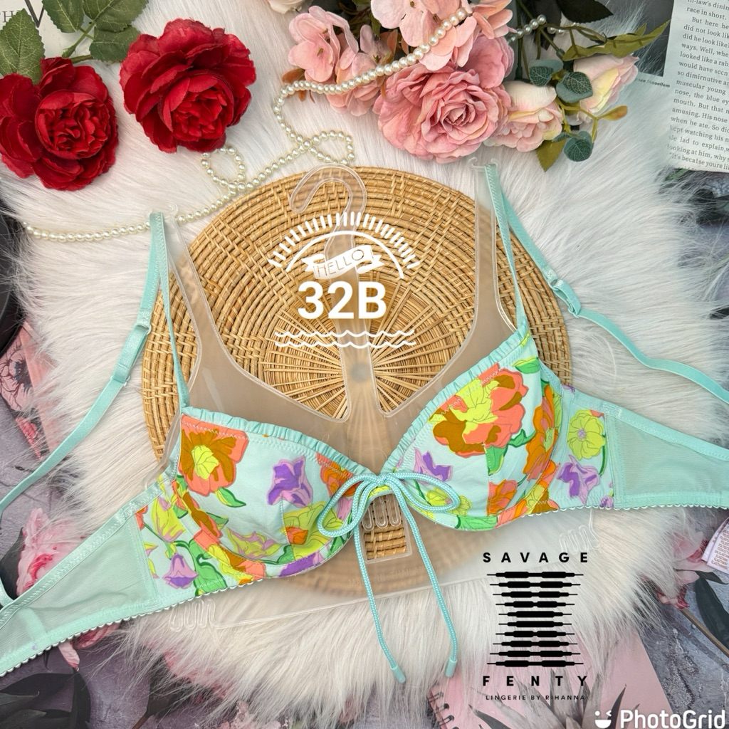 Savage X Fenty ใหม่มาก 32B ผ้ายืด ไม่ฟอง สะอาด กริ้บ