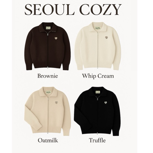 SEPTEMBER ME - Seoul Cozy Knit เสื้อคาร์ดิแกนไหมพรม ซิป มินิมอล