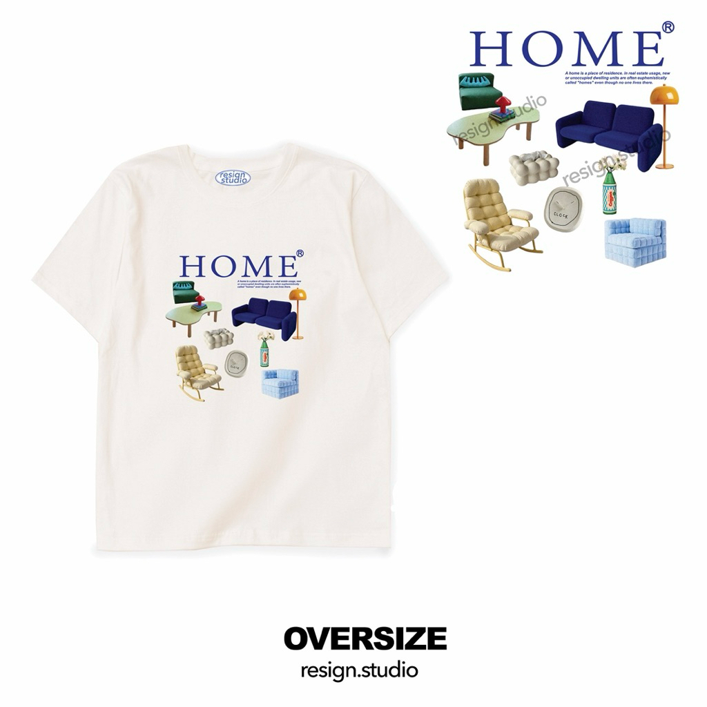 Resign studio เสื้อยืด Oversize- Home