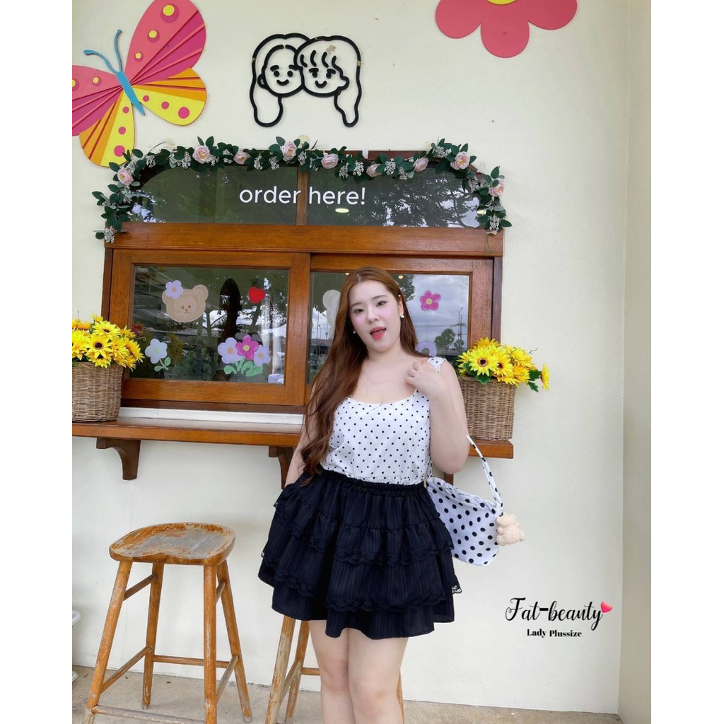 (shopee video & liveมีส่วนลด+ส่งฟรี✅) กระโปรงทรงสวิง(มีกางเกงซับใน) เอวดึงยางรอบ ระบายชั้นแต่งลูกไม้ เพิ่มความเก๋(32-46) - รูปที่ 3