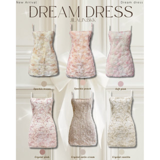 🌙Dream dress🌙 (พร้อมส่ง)ไม่รัดรูป เดรสสายเดี่ยวลายดอก ผ้าปัก…