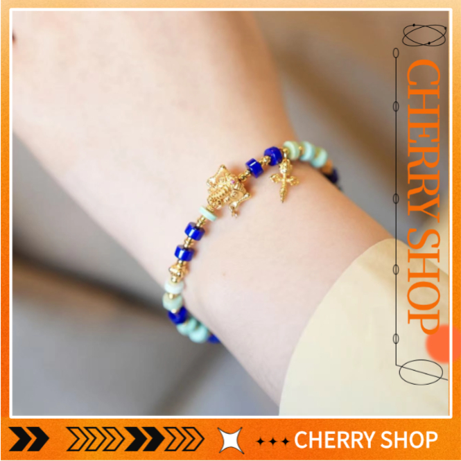 💎Lapis Lazuli and Turquoise Bracelet, 925 Sterling Silver, 12mm