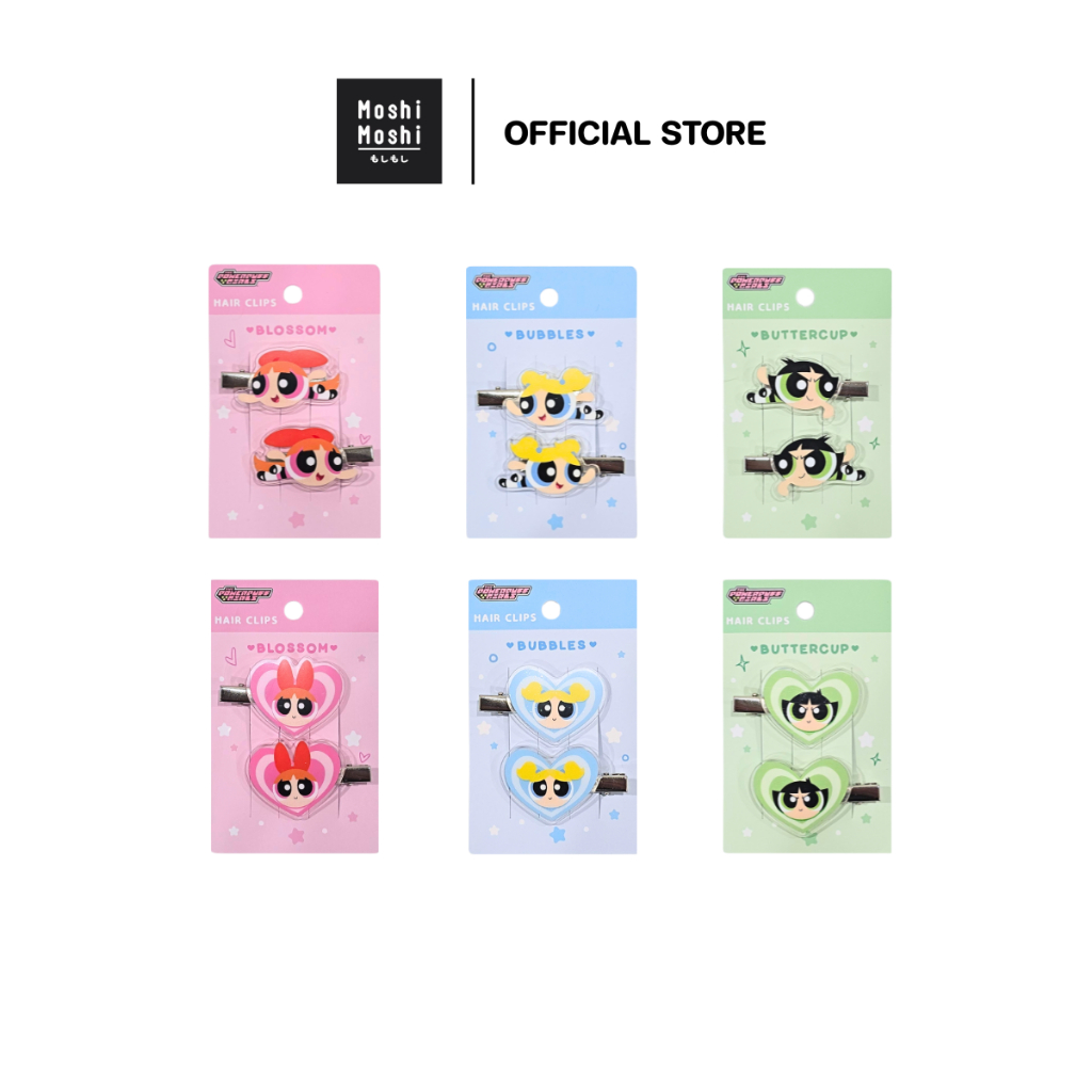 Moshi Moshi กิ๊บติดผม ลาย The Powerpuff Girls ลิขสิทธิ์แท้ กิ๊บติดผมน่ารักๆ รุ่น 6100006678-6751