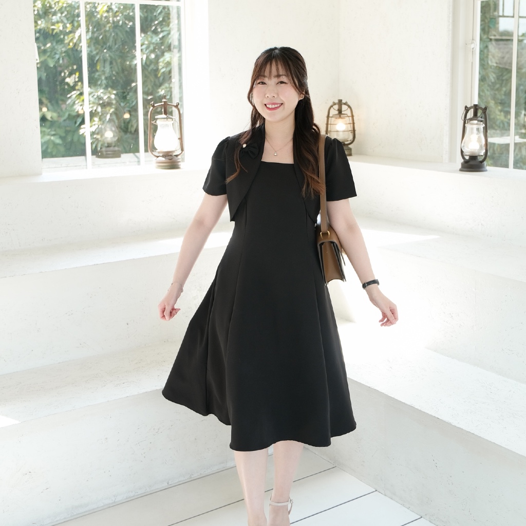 Chakiya.store❣️Dress สีดำ ลุคส์คุณหนู