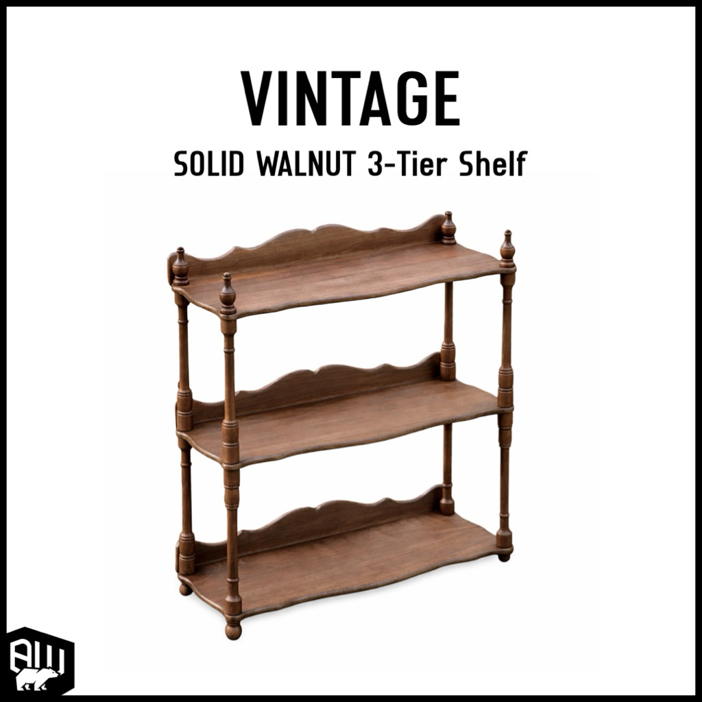 TIO - VINTAGE SOLID WALNUT 3-Tier Shelf ‼️พรีออเดอร์‼️