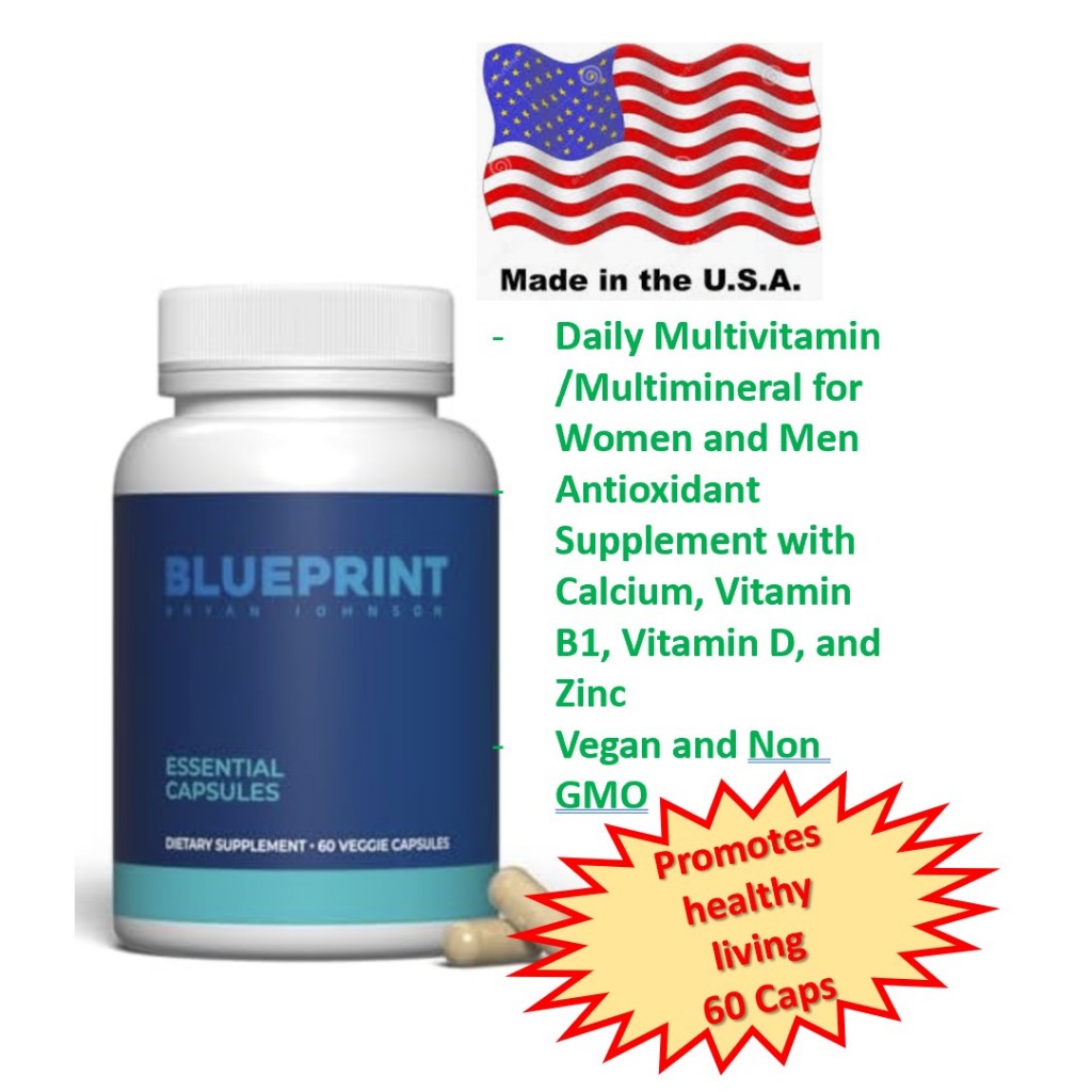 Blueprint Bryan Johnson Essential Capsules วิตามินรวม ขนาด 60 แคปซูล  - Daily Multivitamin/Multimine