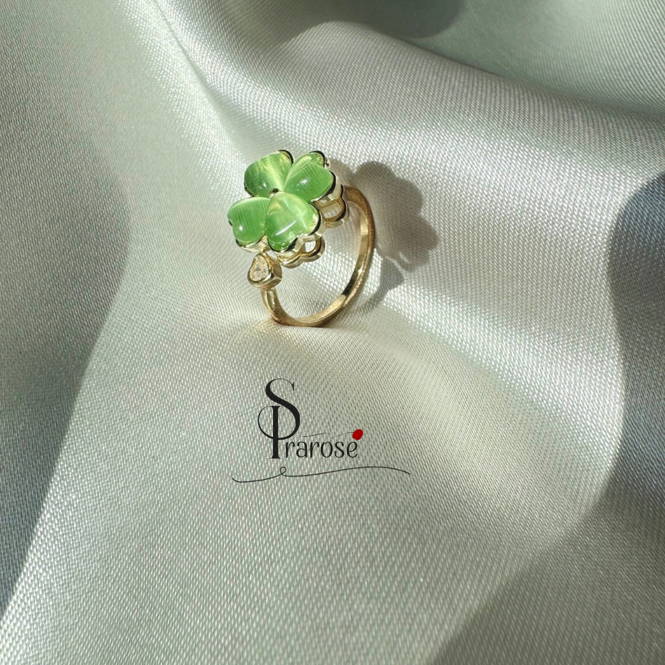 Silver Ring แหวนเงิน แหวนหมุนได้ แหวนใบโคลเวอร์ แหวนสมาธิคลายเครียด Worry Rings R006