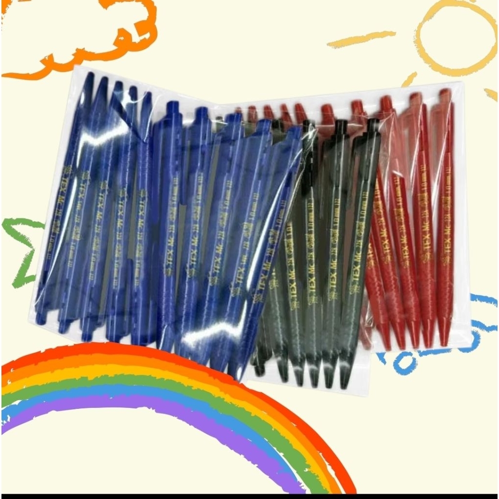 ปากกา ลูกลื่น Tex เขียนลื่น น้ำหมึกเข้มหัวขนาด 1.0 มมปากกา