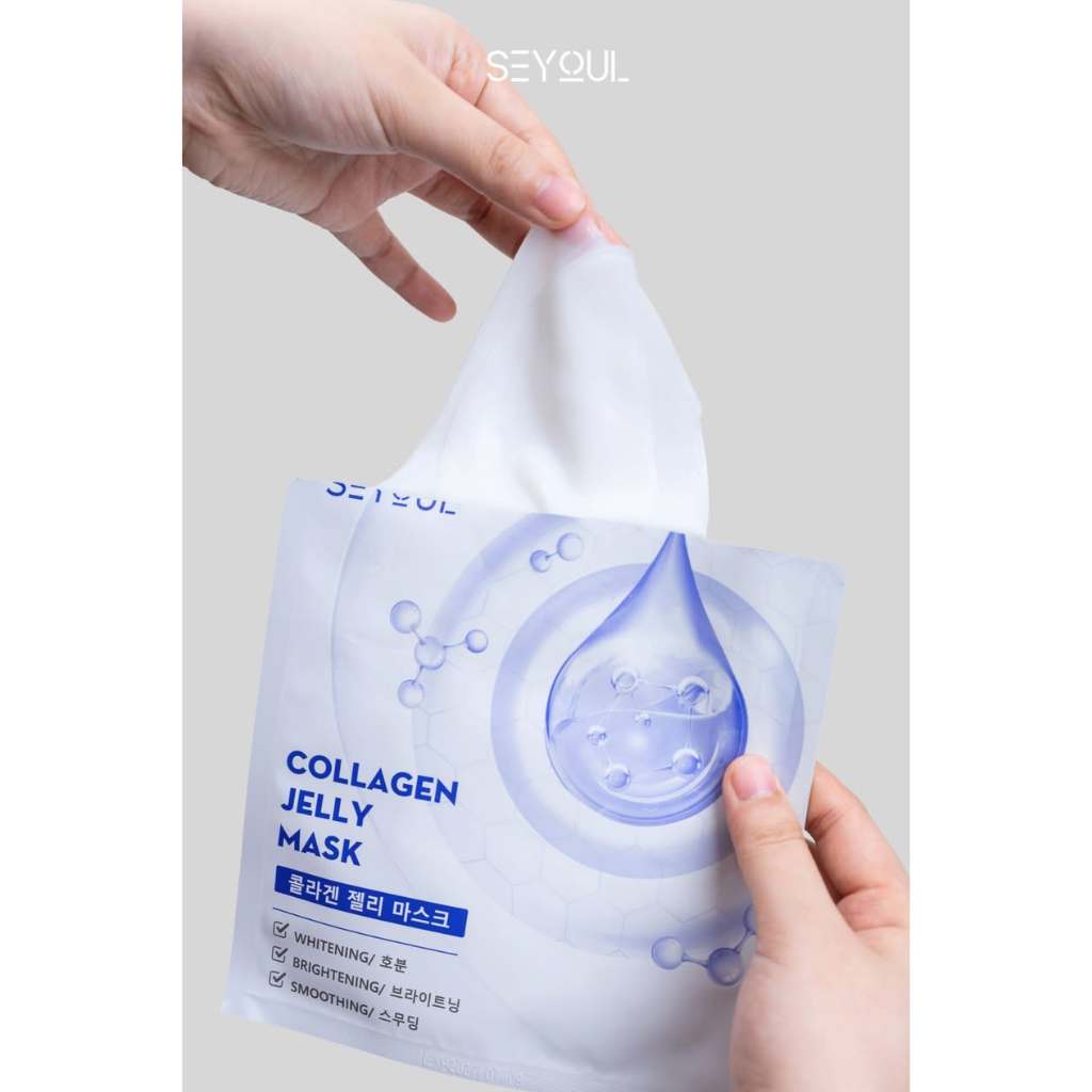 [แบ่งขาย 1 แผ่น*ทดลอง]   SEYOUL Collagen Jelly Mask :เจลลี่มาส์กแผ่นเกาหลี  ของแท้100%