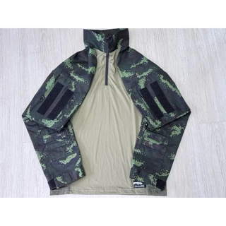 Combat Shirt OutStanding คอมแบตเชิ๊ต แขนยาว ลายพรางทหารบก ทหารพราน สีเขียวตชด. พรางอส.