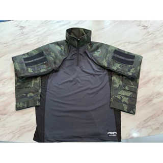 Combat Shirt OutStanding คอมแบตเชิ๊ต แขนยาว ลายพรางทหารบก ทหารพราน สีเขียวตชด. พรางอส.