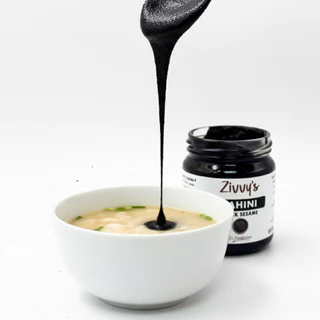 ทาฮินีดำจากงาดำ 100% | Black Sesame Tahini | สูตรต้นตำรับ ไม่มีสารเติมแต่ง | แคลเซียมและธาตุเหล็กสูง | Zivvy's