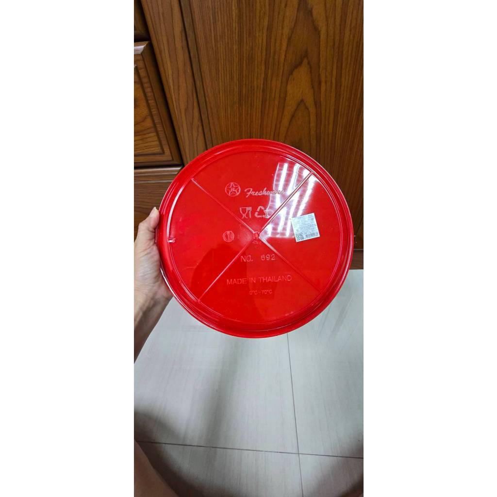 ถาดพลาสติก กลม สีแดง พิมพ์อักษรจีน ราคาต่อใบ ถาดไหว้เจ้า ถาดตรุษจีน ถาดแดง ถาดลายจีน ถาดกลม ราคาส่ง 6ใบ /12ใบ - รูปที่ 2