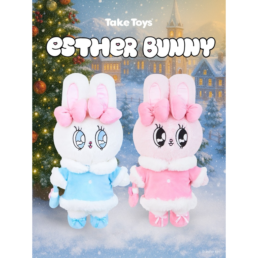 ( พร้อมส่ง / ส่งด่วน ) 🐰🎀🎄💌 Esther Bunny Holiday In Pink Collection | ตุ๊กตากระต่ายเอสเธอร์คอลวินเทอร์❄️💖