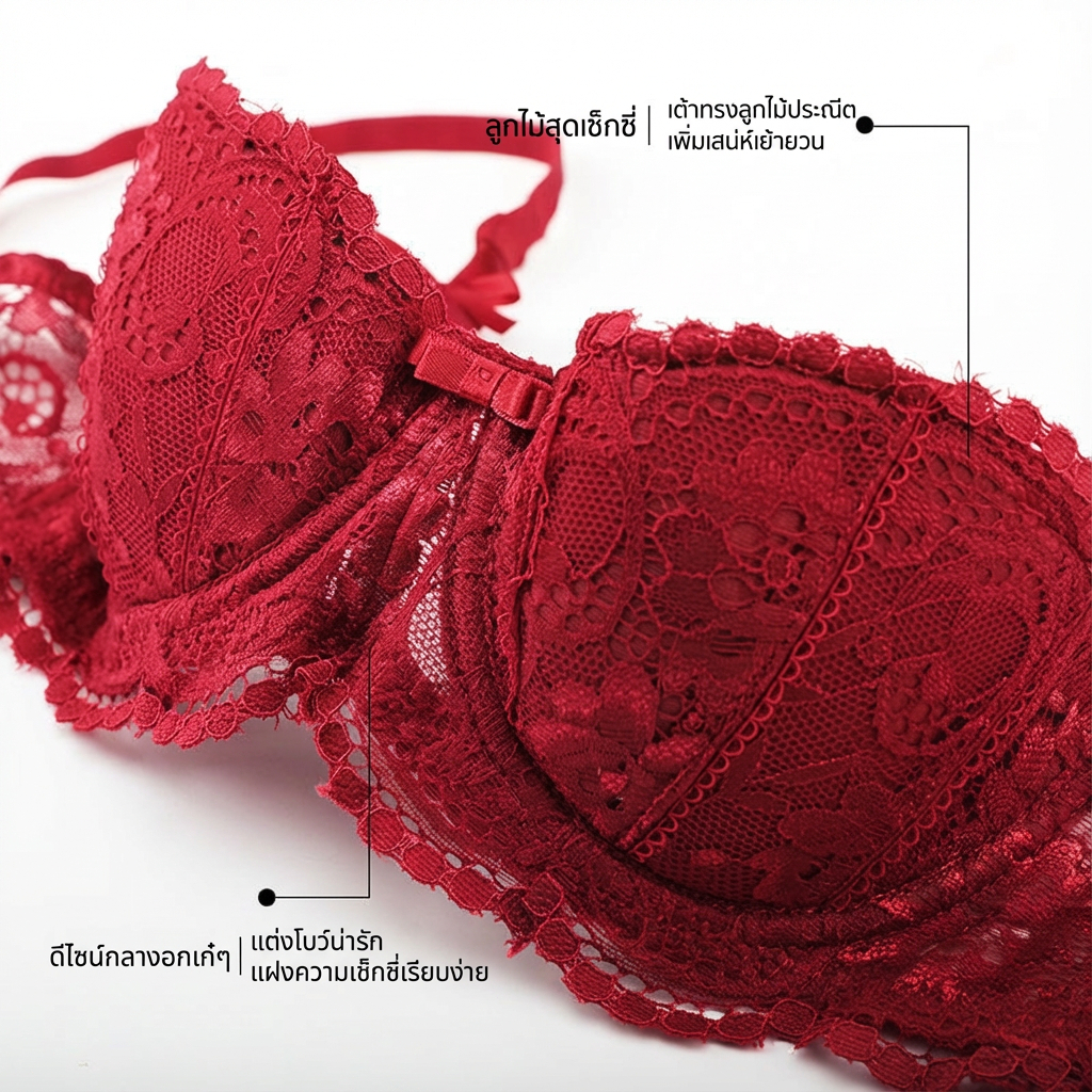 ❤️❤️เสื้อชั้นในผู้หญิง ทรงซอฟต์คัพ มีโครงเมมโมรี่ ยกกระชับและดันทรง รักษารูปทรงหน้าอก รองรับดี ทรงลูกไม้ เซ็กซี่ เย้ายวน - รูปที่ 3