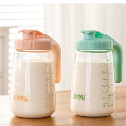 ขวดเก็บนมแม่แก้ว 34 ออนซ์ – เก็บในตู้เย็น/แช่แข็งได้ ทนร้อนทนเย็น ซีลกันรั่วแน่นหนา พร้อมที่จับและฝาปิด