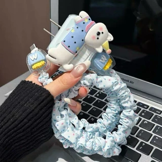 พร้อมส่งจากไทย หมาเสื้อฟ้า ชุดพันสาย เคสหัวชาร์จ ลายการ์ตูน ตัวถนอมสาย USB สำหรับ iphone 20w 18w 35W