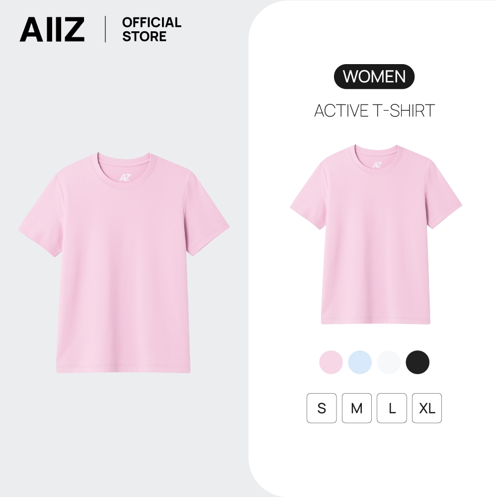 AIIZ เสื้อแอคทีฟคอกลมผู้หญิง ผ้านุ่ม