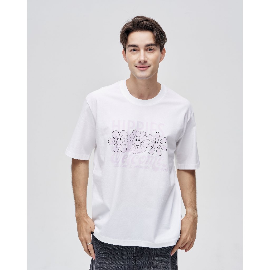 Niyom Jeans collection Woodstock : เสื้อยืด Oversize รุ่น TWS-006 สกรีนลาย ผ้าCotton ผ้ายืด