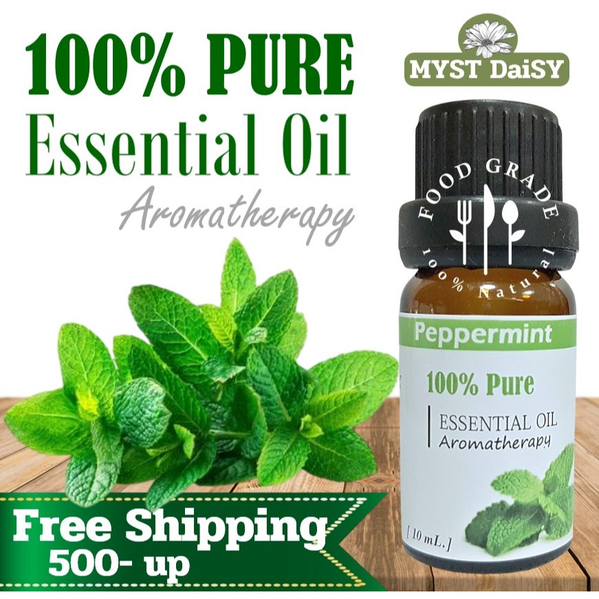 [10 mL.] Food Grade 100% Pure Essential Oil น้ำมันหอมระเหยเปปเปอร์มินท์ (Peppermint) 100%ไม่ผสม (ไม่