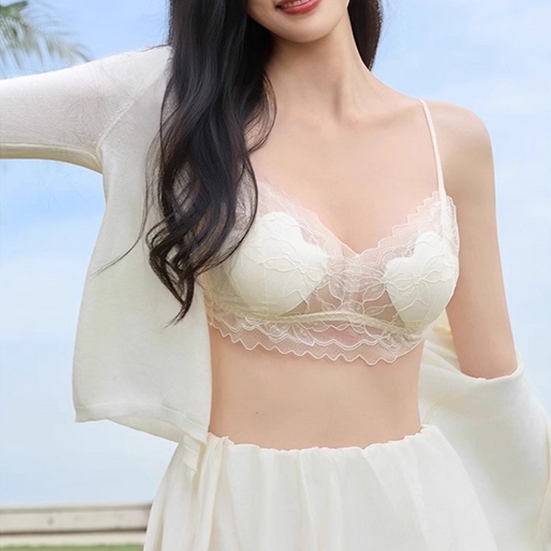 ชุดชั้นในลูกไม้ไร้โครง เซ็กซี่ น้ำหนักเบา ด้านหลังเป็นเส้นเดียว สายบาง สวมใส่สบายและระบายอากาศได้ดี - รูปที่ 5