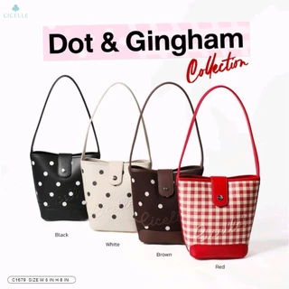 Polka Dots Bucket Bag กระเป๋า แบรนด์ CICELLE (ซีเซล) 1679