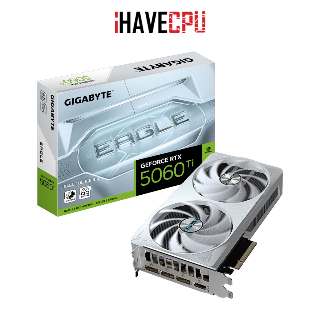 การ์ดจอ (vga) iHAVECPU GIGABYTE GEFORCE RTX 5060 TI EAGLE OC ICE 16G - 16GB GDDR7 (GV-N506TEAGLEOC I