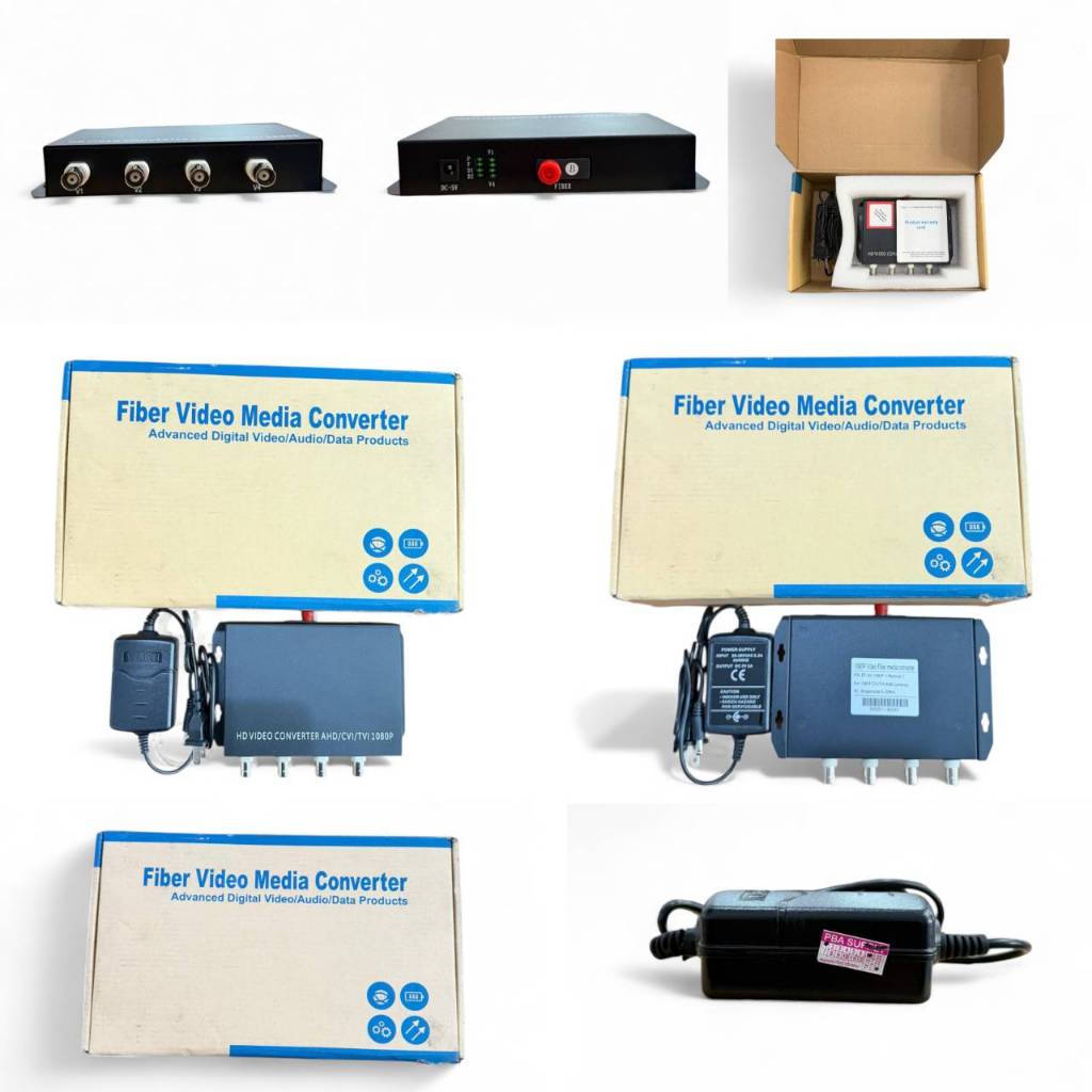 Media Optical Converter 2MP 4 CH 4 ระบบ ใช้สายไฟเบอร์ 1Core หัว FC รองรับ AHD/HD CVI/TVI/Analog รับส