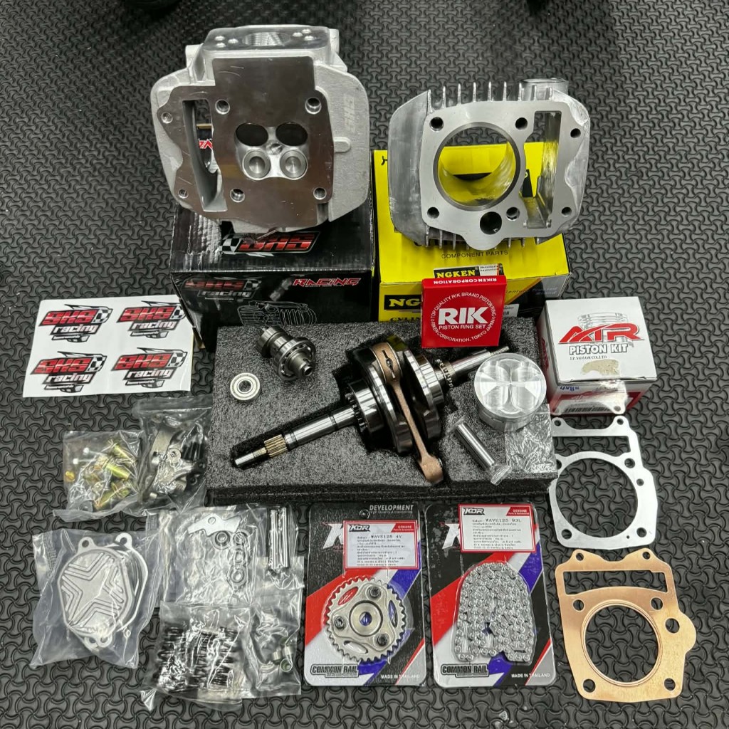 ชุด 4วาล์ว Sks ฝา เสื้อ ลูก 59/5 66/5 66/7 67/5 67/7 มิล ใส่เวฟ125R,S,X,125iไฟเลี้ยวบังลม