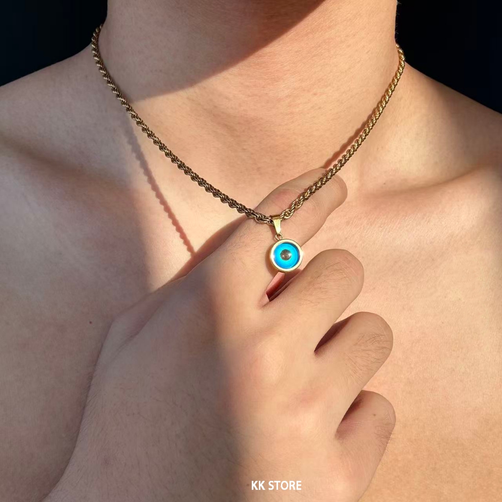 สร้อยคอตานางฟ้า ชุบทอง Evileye เหล็กไททาเนียมแฟชั่น เครื่องประดับยอดนิยม โซ่กระดูกไหปลาร้า เรียบง่ายแต่มีส