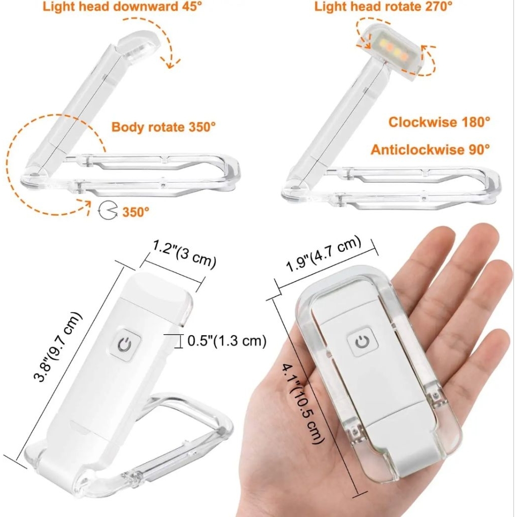 DCE  ขายดี  ไฟอ่านหนังสือแบบหนีบ LED ที่คั่นหนังสือมีไฟ ไฟถนอมสายตา 3 สี 3 ระดับ ชาร์จ USB ได้ ราคา ถูกที่สุด ดีลบีเคเค แกลเลอรีภาพที่ 6