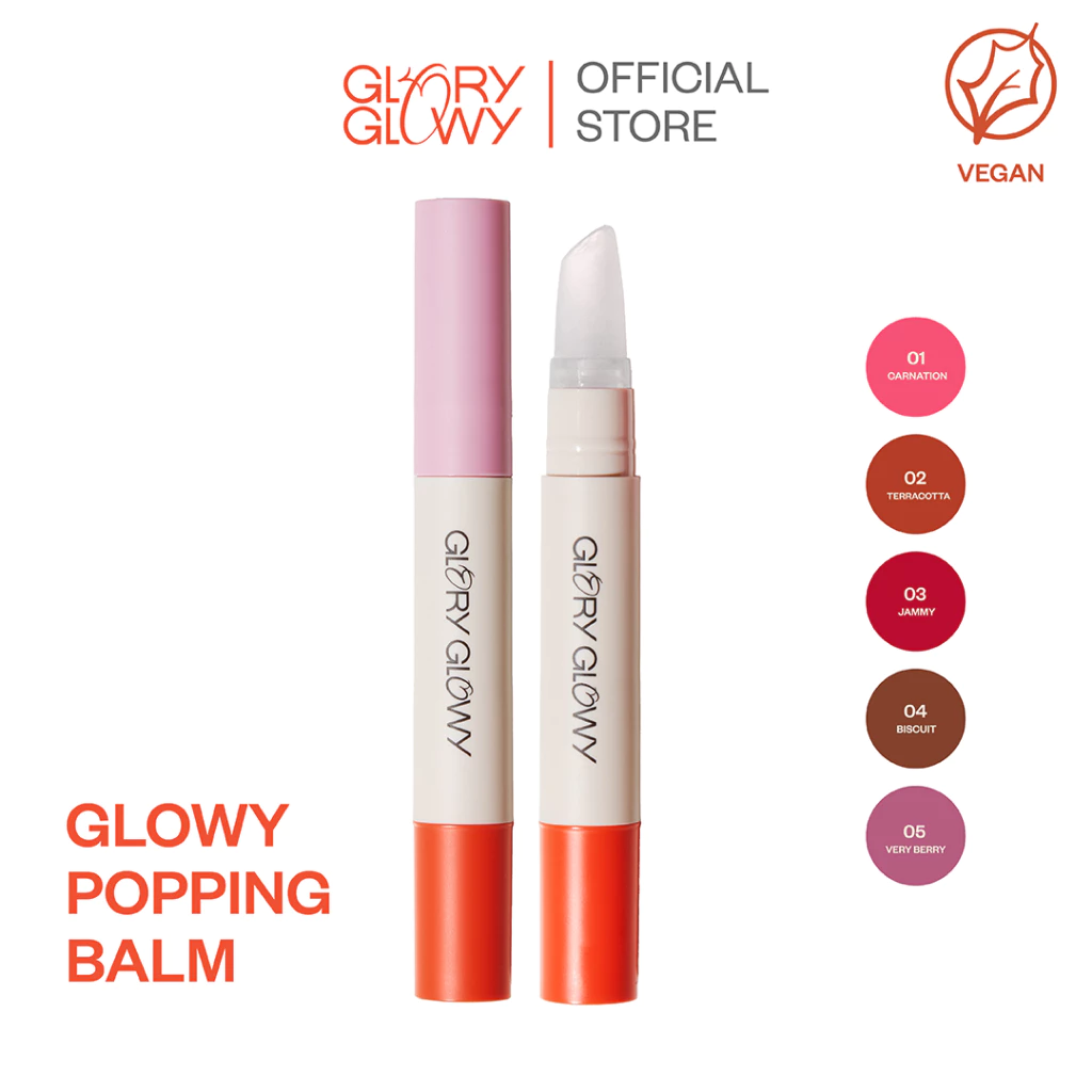 [EXP 02/27] GLORYGLOWY GLOWY POPPING BALM 3.7G - ลิปบาล์มมีสีฉ่ำวาว บำรุงเหมือนลิปทรีตเมนต์