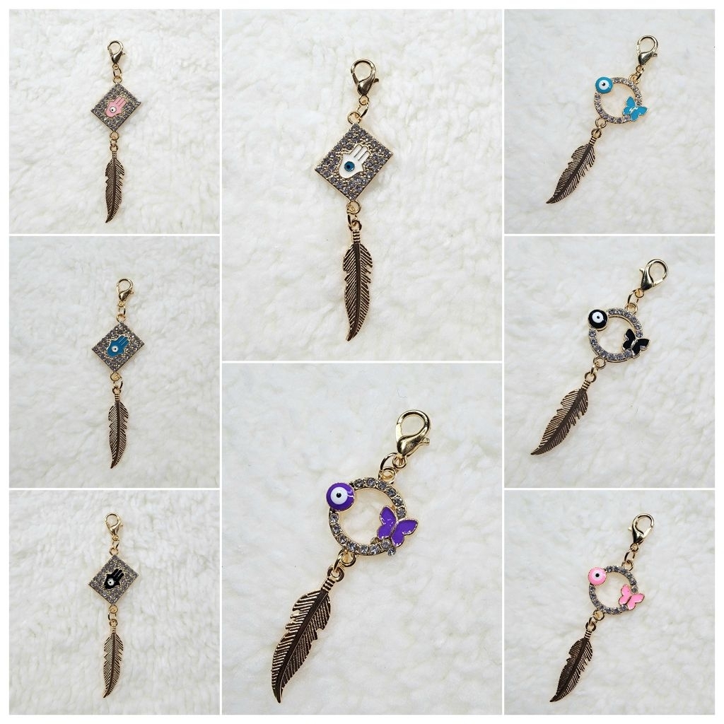 Clip >> จี้ EVIL EYE 🧿ที่ห้อยมือถือ ที่ห้อยโทรศัพท์ ที่ห้อยกระเป๋า พวงกุญแจ Pendant Hamsa Wicca เครื