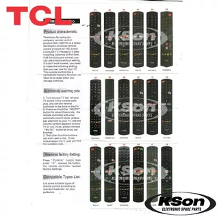 รีโมททีวี สมาร์ททีวี ทีซีแอล ใช้กับทีวีทีซีแอลได้ทุกรุ่น Universal TCL Smart TV Remote Control รุ่น RM-L1508+Pro