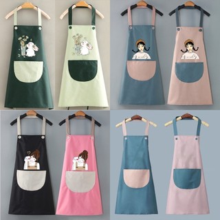 (พร้อมส่ง) ผ้ากันเปื้อน กันน้ำสองชั้น สไตล์เกาหลี สำหรับผู้ใหญ่