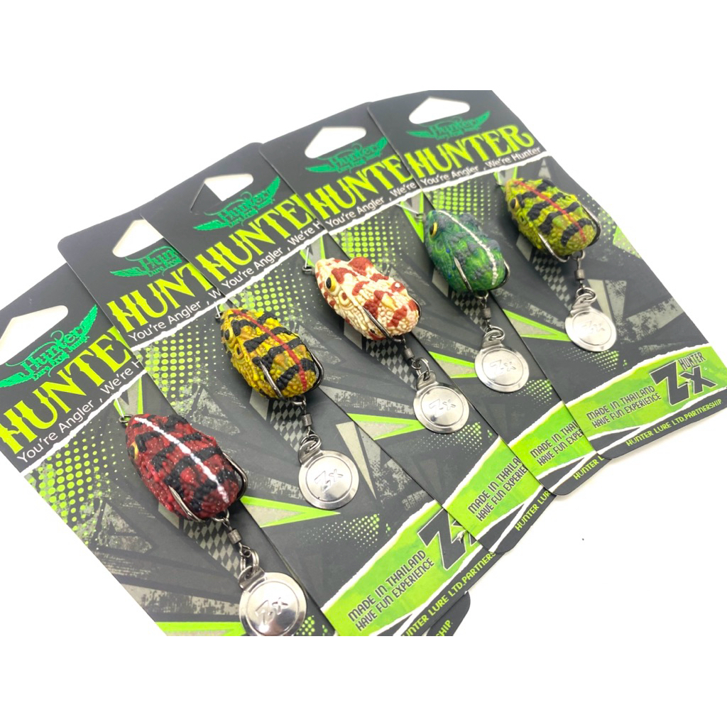 กบยางฮันเตอร์ HUNTER ZX เบ็ด 2 ทาง SNS เบอร์ 1 สีไทเทเนี่ยม ไม่ขึ้นสนิม แข็ง คมจัด ดัดองศาเปิดเกิน 1