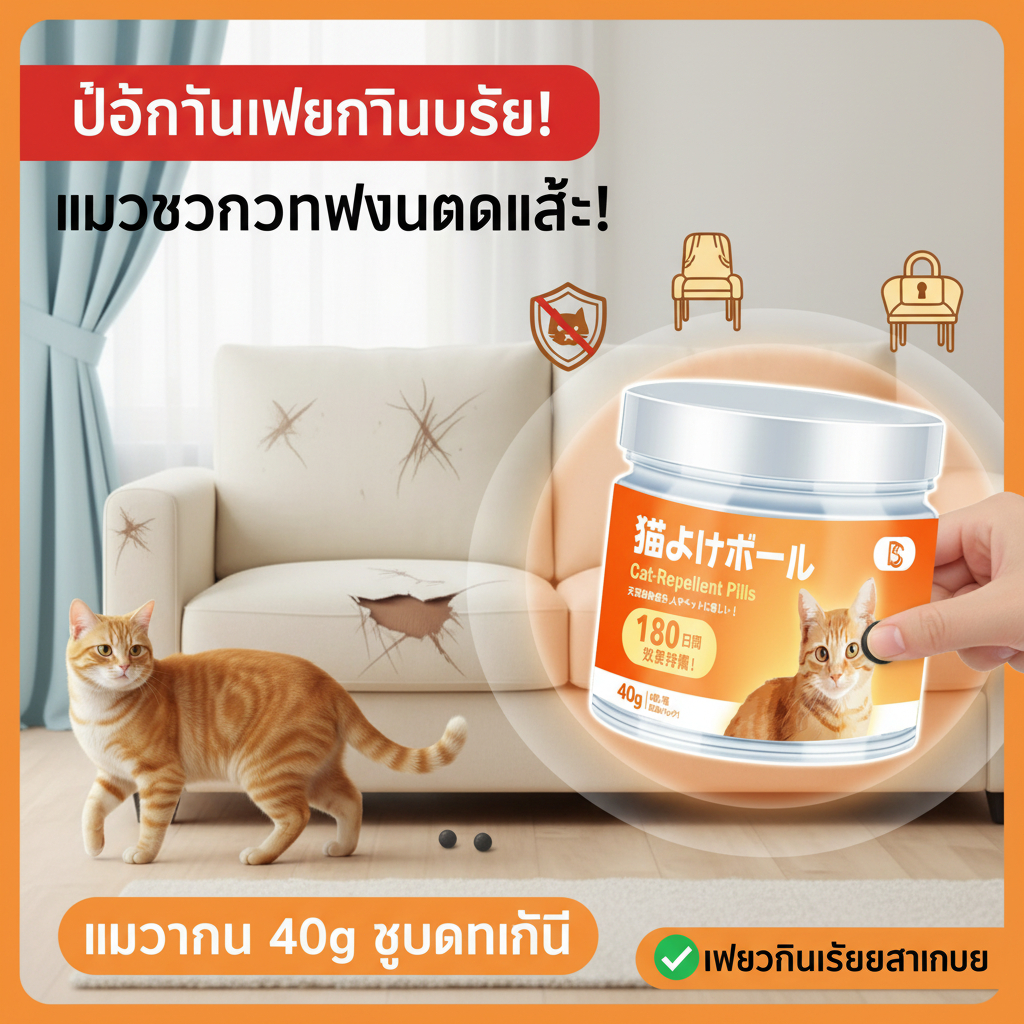 ไม่มีแมวภายในรัศมี 100 เมตร  ANLONG ก้อนไล่แมว ไล่แมว ยาไล่แมว กลิ่นไล่แมว ไล่แมวขี้ ยาไล่แมวขี้ ปลอดภัยต่อคนและสัตว์เล