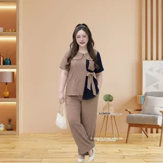 D23ชุดเซตทูโทนผูกข้างขายาว-สาวอวบพลัสไซส์