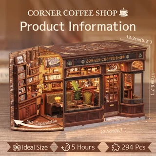 CUTEBEE CWGB402 บ้านตุ๊กตา DIY ร้านกาแฟ บ้านของเล่น Dollhouse ของขวัญวันเกิด